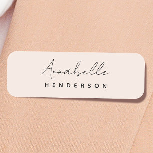 Monogramm Rosa   Moderne Minimalistische Weibchen Namensschild