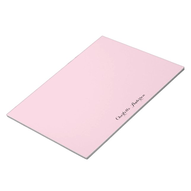 Monogramm Rosa | Moderne Minimalistische Weibchen Notizblock (angewinkelt)