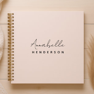 Monogramm Rosa   Moderne Minimalistische Weibchen Notizbuch