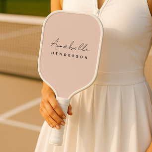 Monogramm Rosa Moderne Minimalistische Weibchen Pickleball Schläger