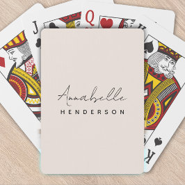 Monogramm Rosa | Moderne Minimalistische Weibchen Spielkarten