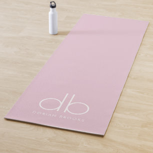 Monogramm Rosa Stilvoll Modernes Minimalistisches  Yogamatte