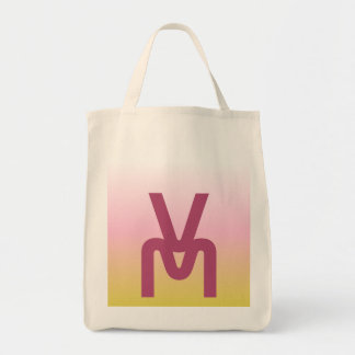 Monogramm Rosa und Gold Tragetasche