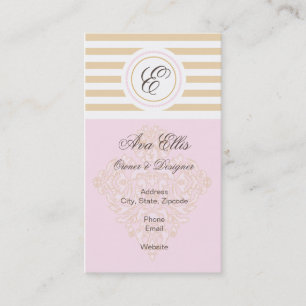 Monogramm-Rosa und GoldVisitenkarte Visitenkarte
