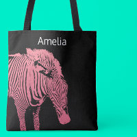 Monogramm Rosa und schwarz Zebra