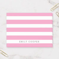 Monogramm rosa und weiße klassische Streifen
