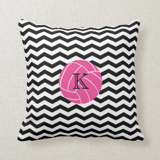 Monogramm-rosa Volleyball-Zickzack Druck-Kissen Kissen