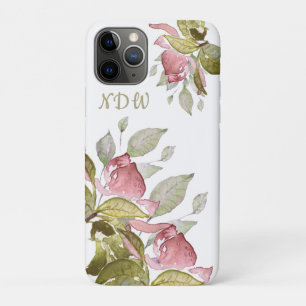 Monogramm, Rose, Elegant, Case-Mate iPhone Hülle