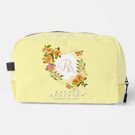 Monogramm-Rose-Flachband-Papiertüte Waschbeutel