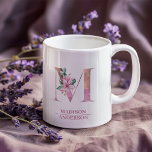Monogramm Rose Gold Blume Letter M Kaffeetasse<br><div class="desc">Monogramm Rose Gold Blume Letter M</div>