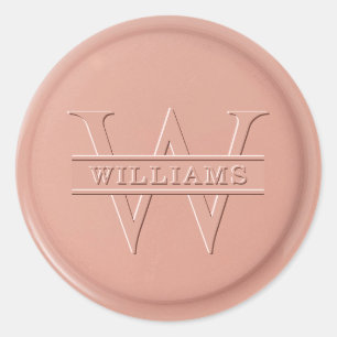 Monogramm Rose Latch Wax Siegel Sticker
