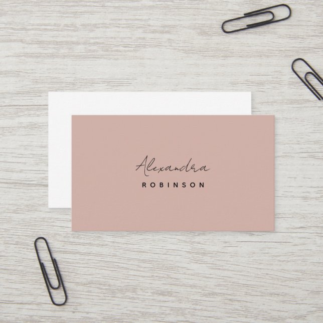 Monogramm-Rose Minimalistische Frauenkarte Visitenkarte (Vorderseite/Rückseite Beispiel)