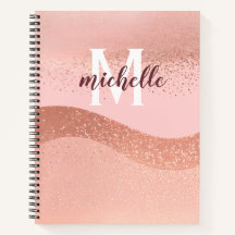Monogramm Rose Rosa Glitzer