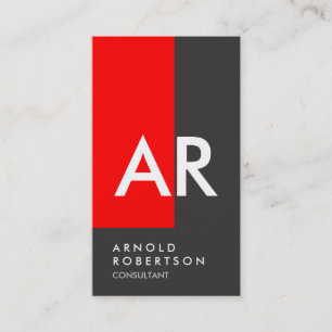 Monogramm Rot Grau Berater Visitenkarte