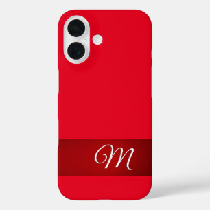 Monogramm Rot Schlicht Elegant Minimalistische Kal iPhone 16 Hülle