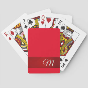 Monogramm Rot Schlicht Elegant Minimalistische Kal Spielkarten