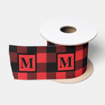 Monogramm Rot und Schwarz Buffalo Kariert
