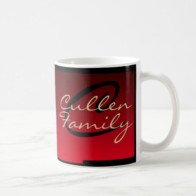 Monogramm-rote (Familie) Kaffee-Tasse Kaffeetasse (Rechts)
