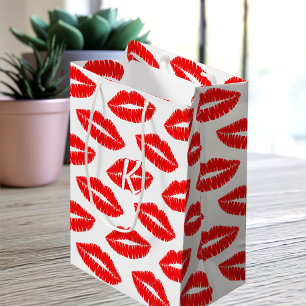 Monogramm-rote Mittlere Geschenktüte