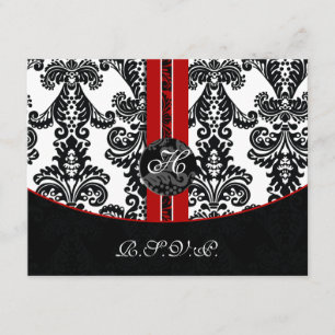 Monogramm rote Rsvp-Karten RSVP Karte