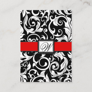 Monogramm-rote schwarze begleitkarte