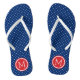 Monogramm rote weiße und blaue Tiny Dots Flip Flops (Fußbett)