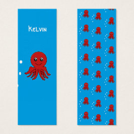 Monogramm roter Oktupus in Wasser Lesezeichen