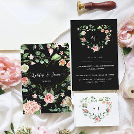 Monogramm | RSVP (Botanisches Blumenkohl) Ankündigung