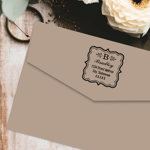 Monogramm-Rücksendeadresse für dekorative Brackr Permastempel