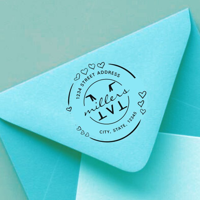 Monogramm-Rücksendeadresse Gummistempel (Von Creator hochgeladen)
