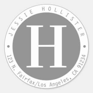 Monogramm-Rücksendeadresse Runder Aufkleber