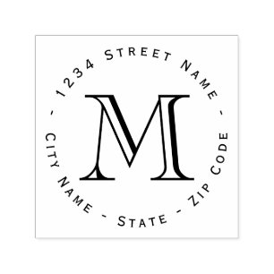 Monogramm-Rücksendeadresse Selbstfarbige Briefmark Permastempel