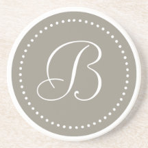 Monogramm runder Aluminium/weißer Punkt-Rand