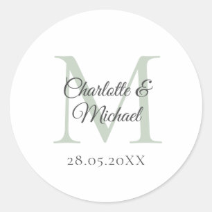 Monogramm   runder aufkleber