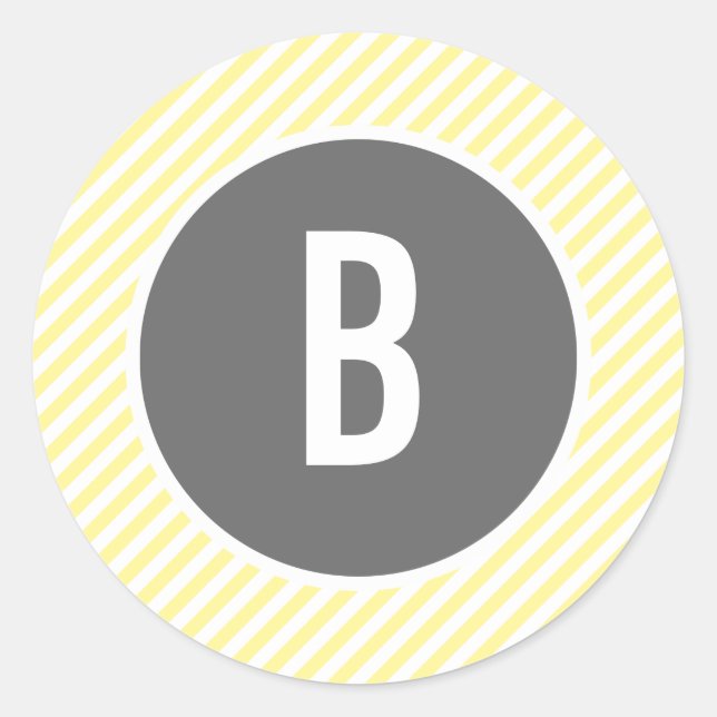 Monogramm Runder Aufkleber (Vorderseite)