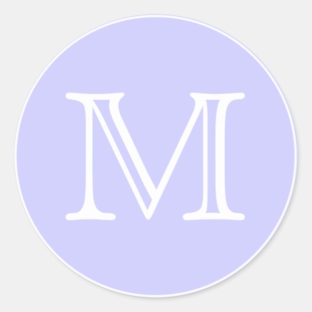 Monogramm Runder Aufkleber (Vorderseite)