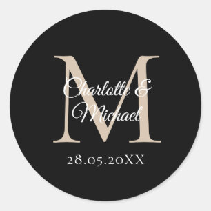 Monogramm Runder Aufkleber