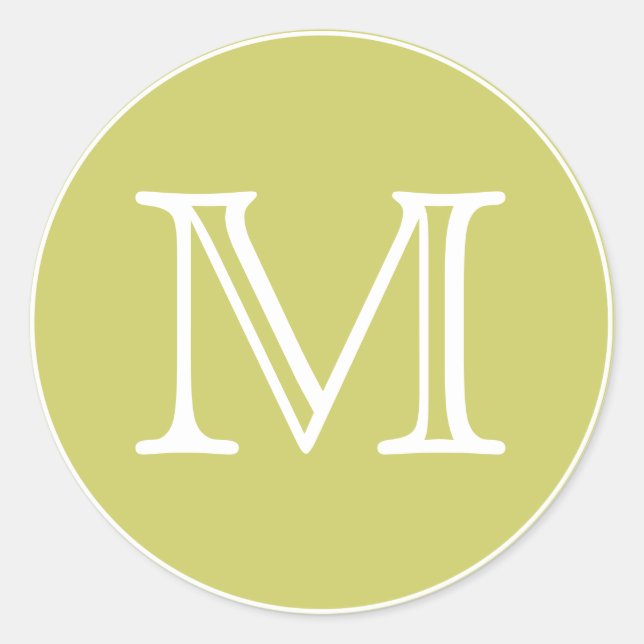 Monogramm Runder Aufkleber (Vorderseite)