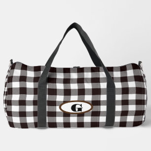Monogramm rustikal anpassen Kariert Duffle Bag