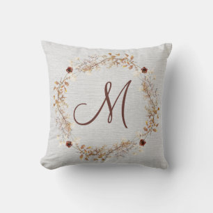 Monogramm rustikal getrocknete Blume Kissen Kissen