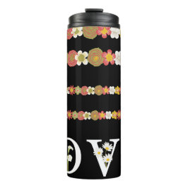 Monogramm rustikale Daisy Floral Liebe Thermosbecher