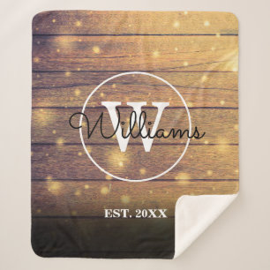 Monogramm rustikale Holzpaneele Sherpadecke