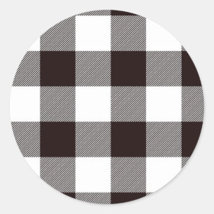 Monogramm Rustikaler Chic Kariert Runder Aufkleber