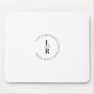 Monogramm, Salon, minimalistisch, weiß Mousepad