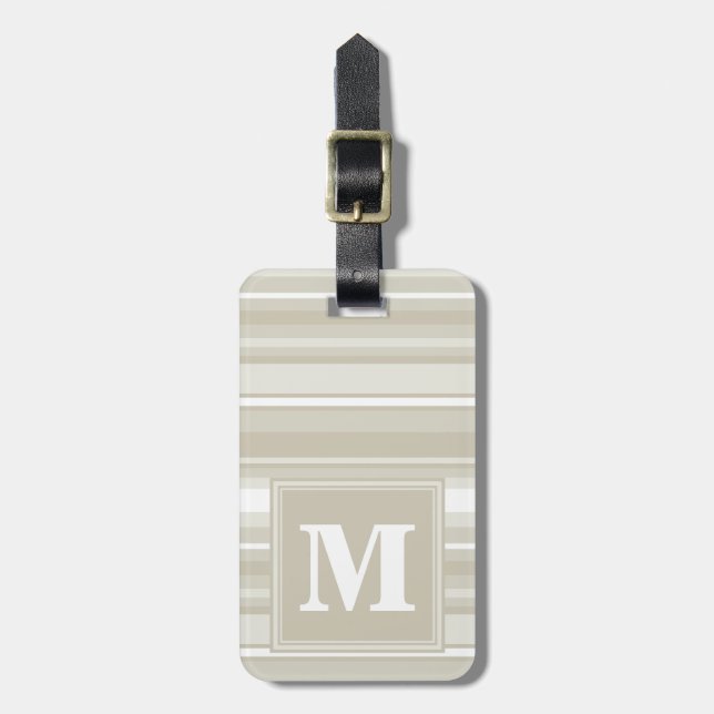 Monogramm Sandsteinstreifen Gepäckanhänger (Vorderseite vertikal)