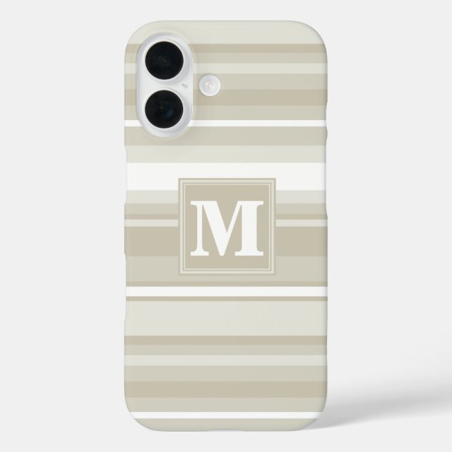 Monogramm Sandsteinstreifen iPhone 16 Hülle (Rückseite)