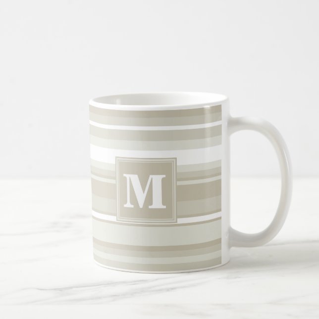 Monogramm Sandsteinstreifen Kaffeetasse (Rechts)