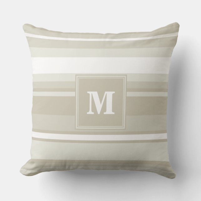 Monogramm Sandsteinstreifen Kissen (Vorderseite)