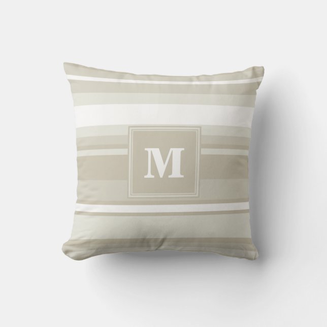 Monogramm Sandsteinstreifen Kissen (Vorderseite)