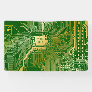 Monogramm Schaltkreisplatine Elektronik Chip Tech Banner